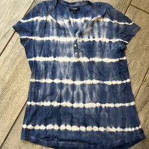 Chaps Blue Tie Dye Tee Shirt Women’s Size Large